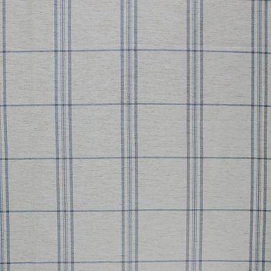 No 918 Castille Farmhouse Plaid Linen Semi-Sheer Rod Pocket Curtain Panel