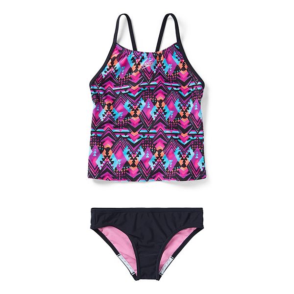 Girls 7-16 Speedo Print Tankini Two Piece Swimsuit Set