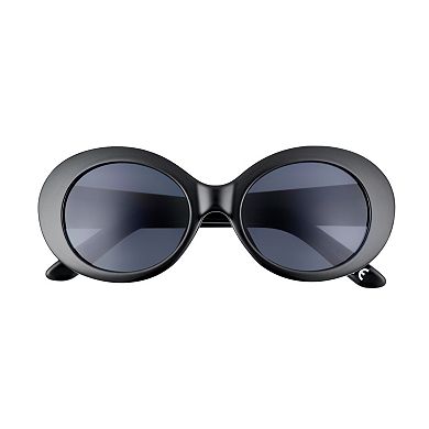 Women's SO® 52mm Black Oval Oversized Sunglasses