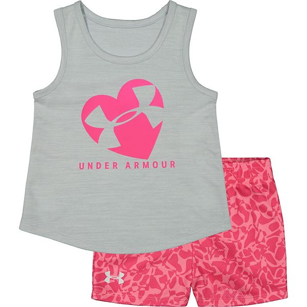Toddler Girl Under Armour Logo Heart Tank And Short Set