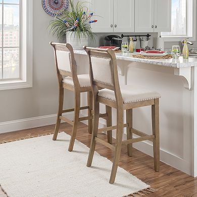 Linon Emmy Natural Bar Stool