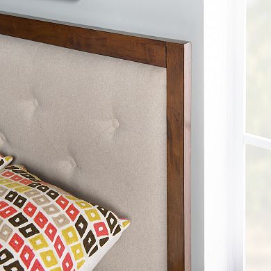 Linon Reid Mid-Century Modern Platform Queen Bed