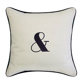 Edie@Home Celebrations "&" Embroidered Applique Throw Pillow