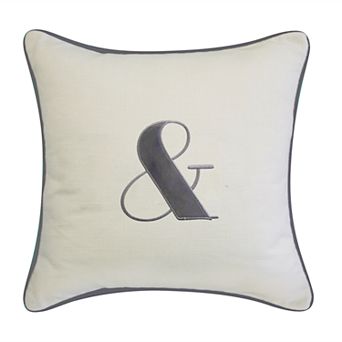 Edie@Home Celebrations "&" Embroidered Applique Throw Pillow