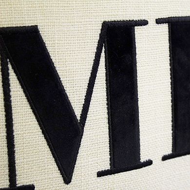 Edie@Home Celebrations "Mrs" Embroidered Applique Throw Pillow