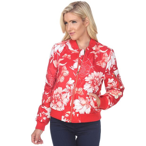 Womens floral bomber on sale jacket