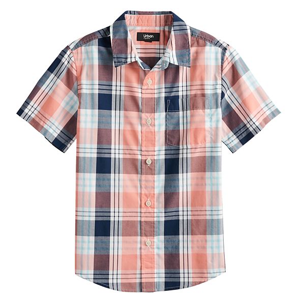 Boys 8-20 Urban Pipeline™ Short Sleeve Plaid Button Down Shirt
