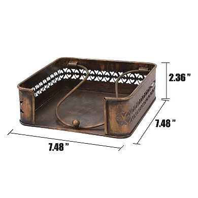 Rustic Copper Metal Table Top Napkin Holder