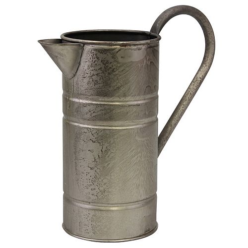 Decorative Vintage Silver Metal Drinking Pitcher with Handle