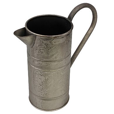 Decorative Vintage Silver Metal Drinking Pitcher with Handle