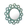 Decorative Round Turquoise Cutout Ceramic Wall Hanging Mirror
