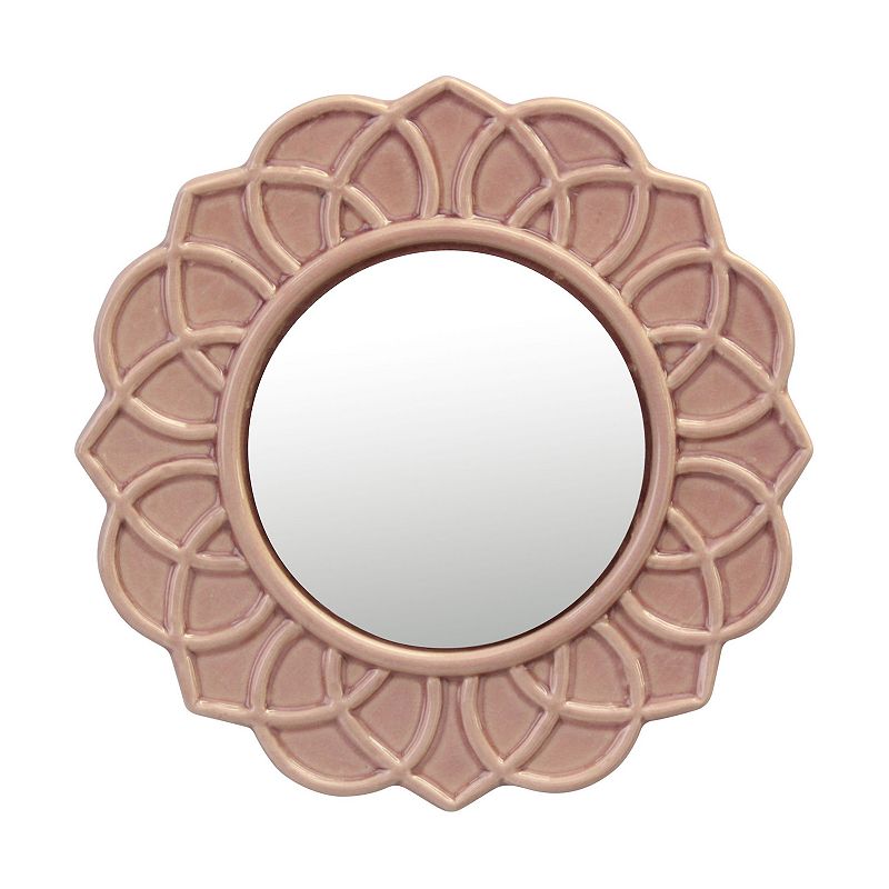 65987939 Dusty Rose Floral Wall Mirror, Pink sku 65987939