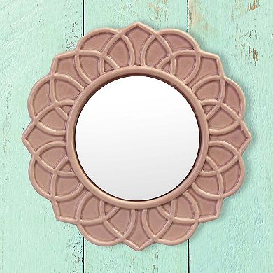 Dusty Rose Floral Wall Mirror