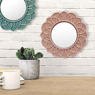 Dusty Rose Floral Wall Mirror