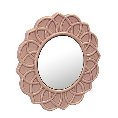 Dusty Rose Floral Wall Mirror