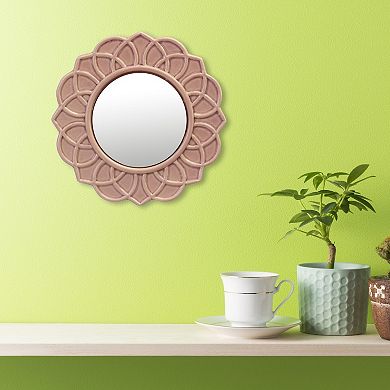 Dusty Rose Floral Wall Mirror