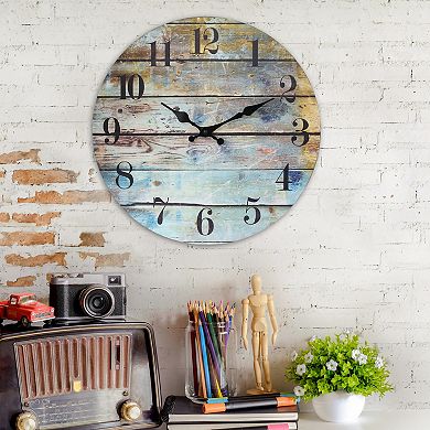 Vintage Farmhouse Wooden 14 Inch Round Hanging Wall Clock