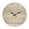 Modern Light Wood 14 Inch Round Hanging Wall Clock with Cut Out Numbers