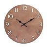 Modern Natural Wood 14 Inch Round Hanging Wall Clock with Cut Out Numbers