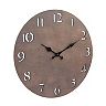 Modern Dark Natural Wood 14 Inch Round Hanging Wall Clock with Cut Out Numbers