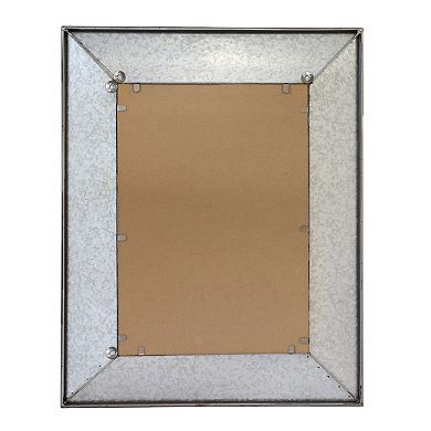 Rustic Rectangular Galvanized Metal Frame Hanging Wall Mirror