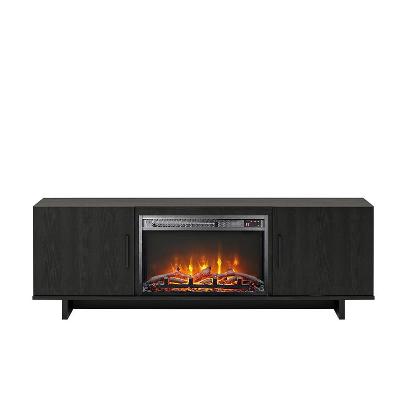 Ameriwood Home Southlander TV Stand with Fireplace, Black