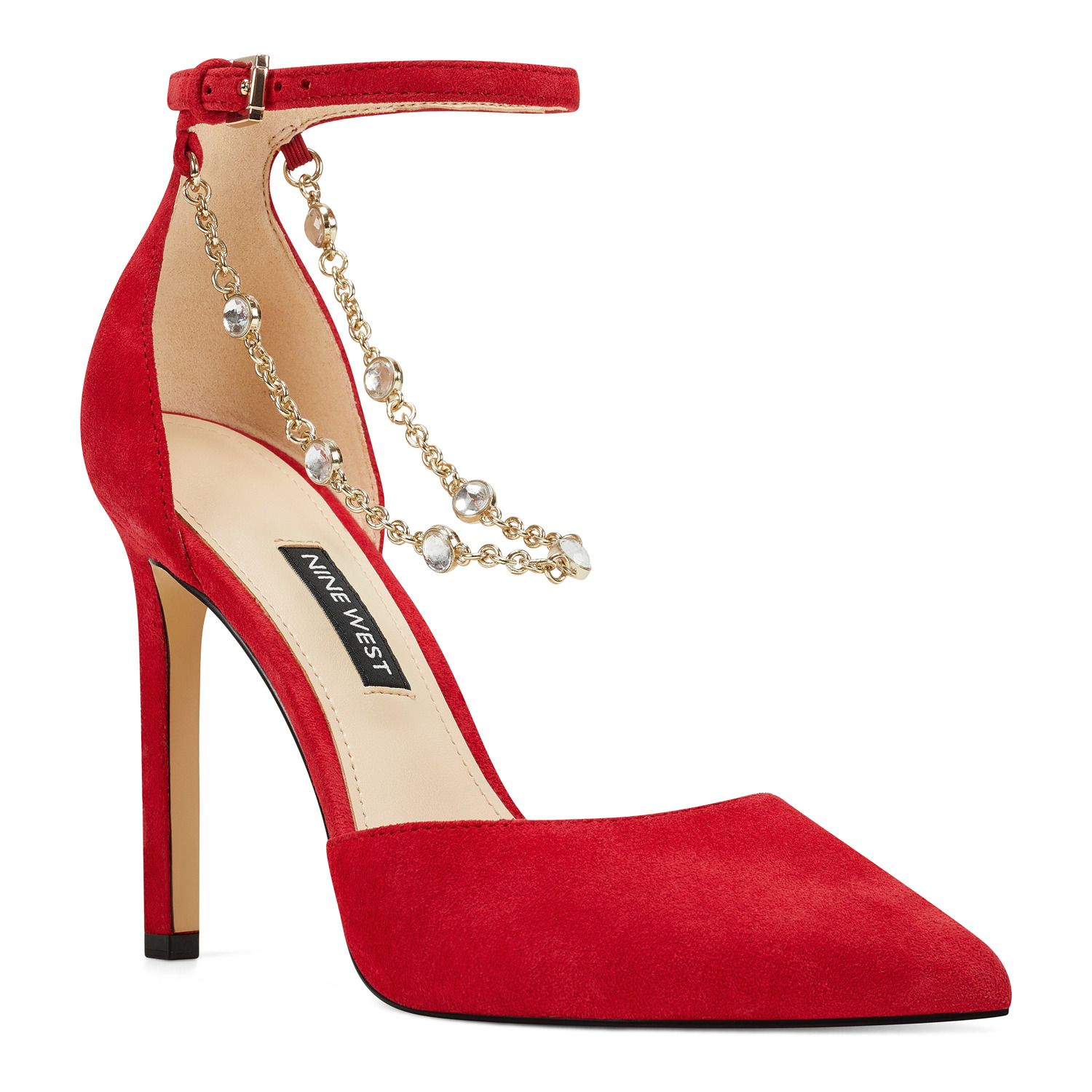 red small heel shoes