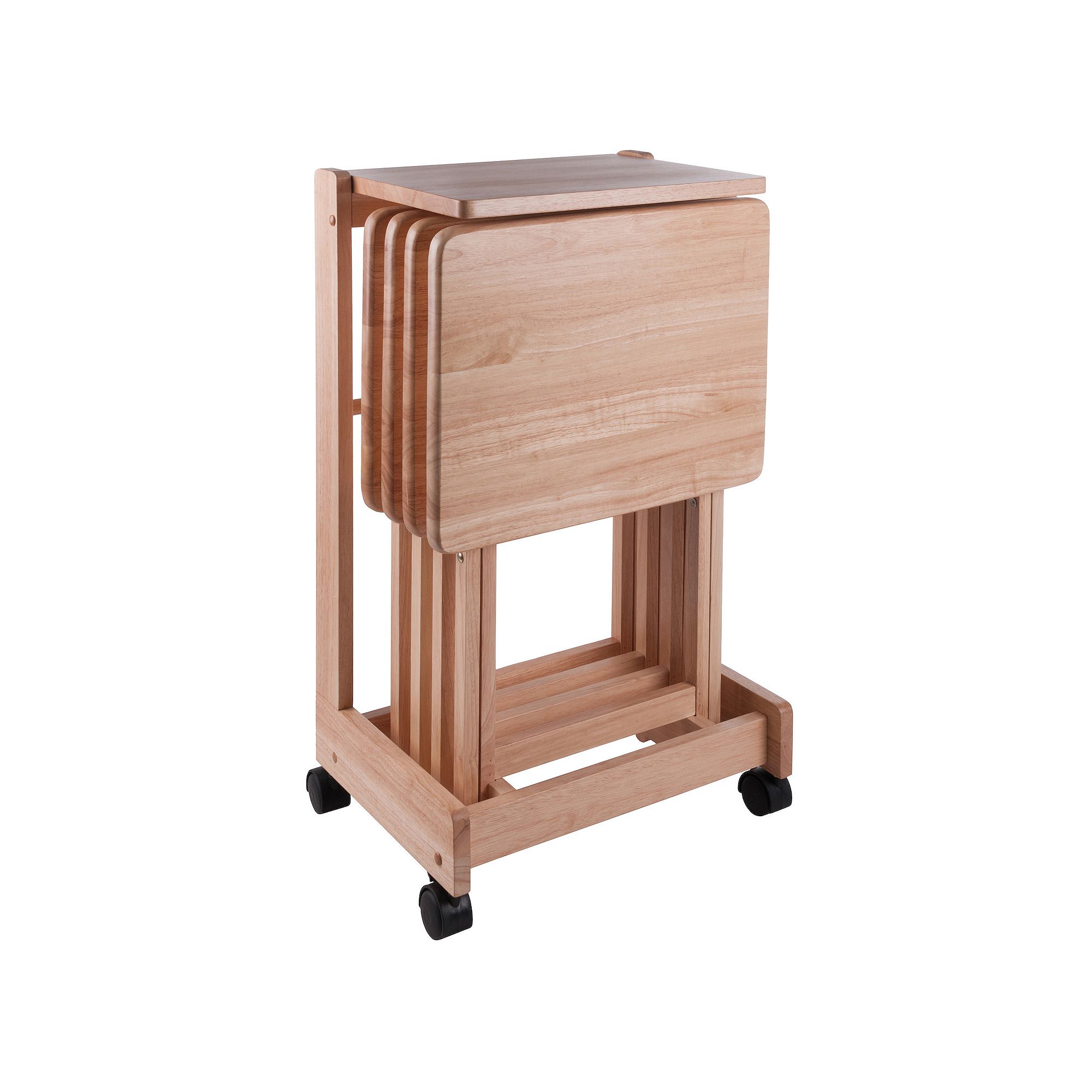 Winsome Brienda 5-Piece Flip Top Snack Table Set, Natural