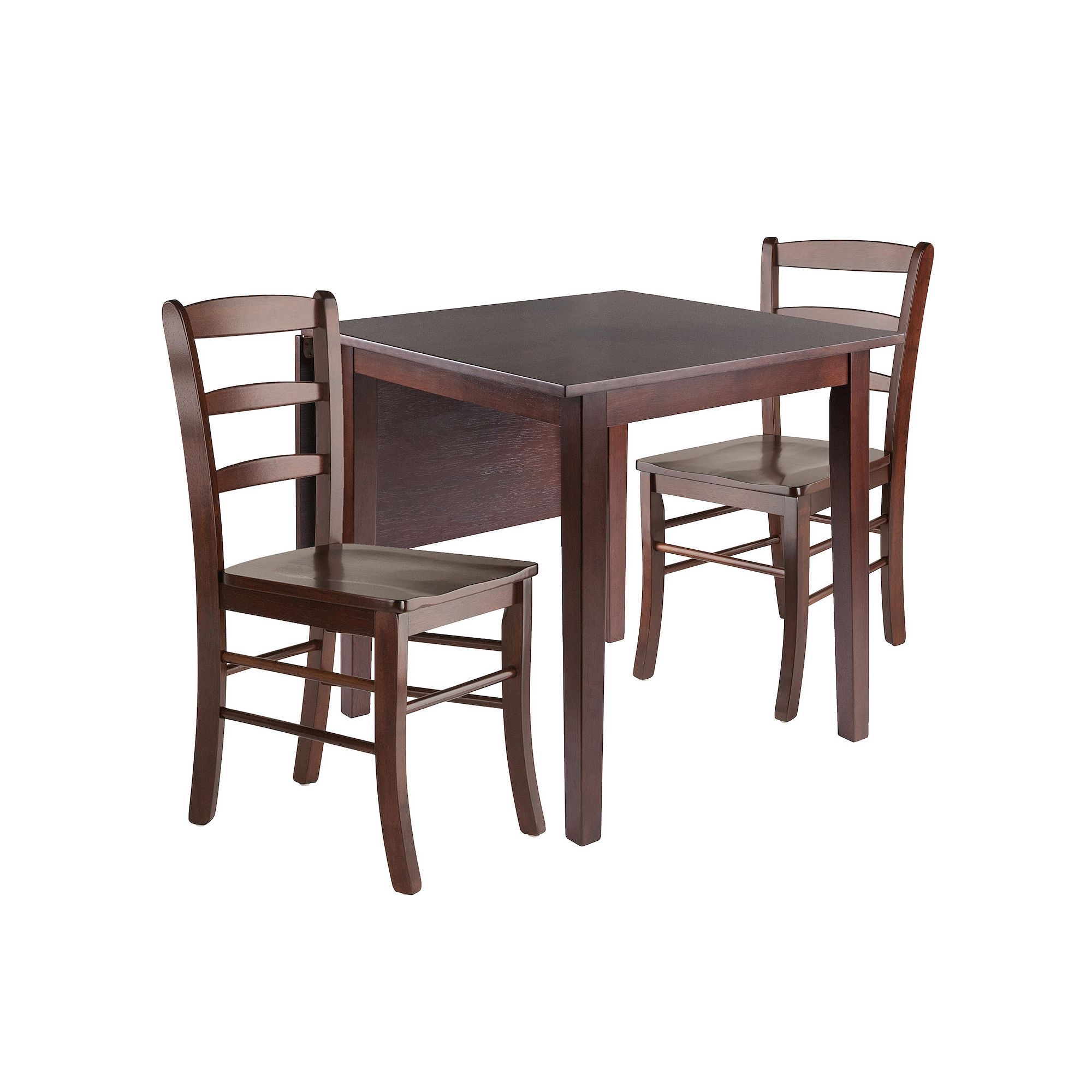 Winsome Perrone 3-Piece Drop Leaf Dining Table & Chair Set, Brown