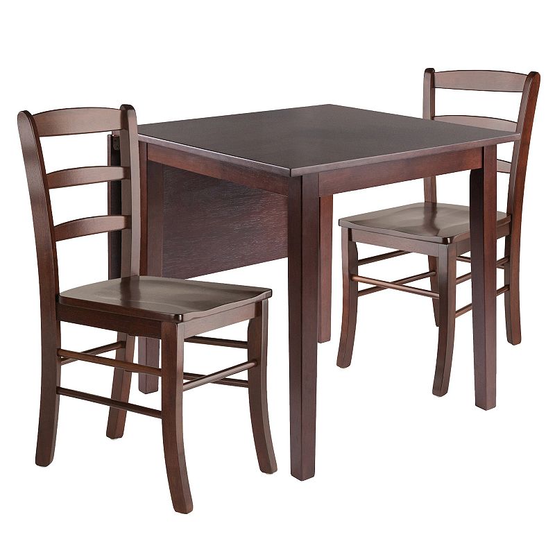 Winsome Perrone 3-Piece Drop Leaf Dining Table & Chair Set, Brown