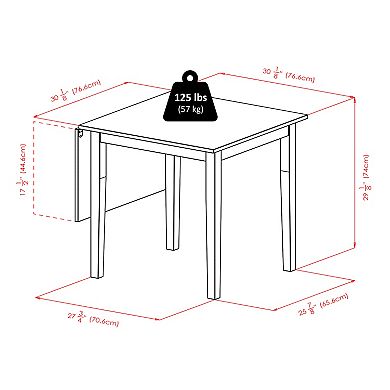 Winsome Perrone 3-Piece Drop Leaf Dining Table & Chair Set 