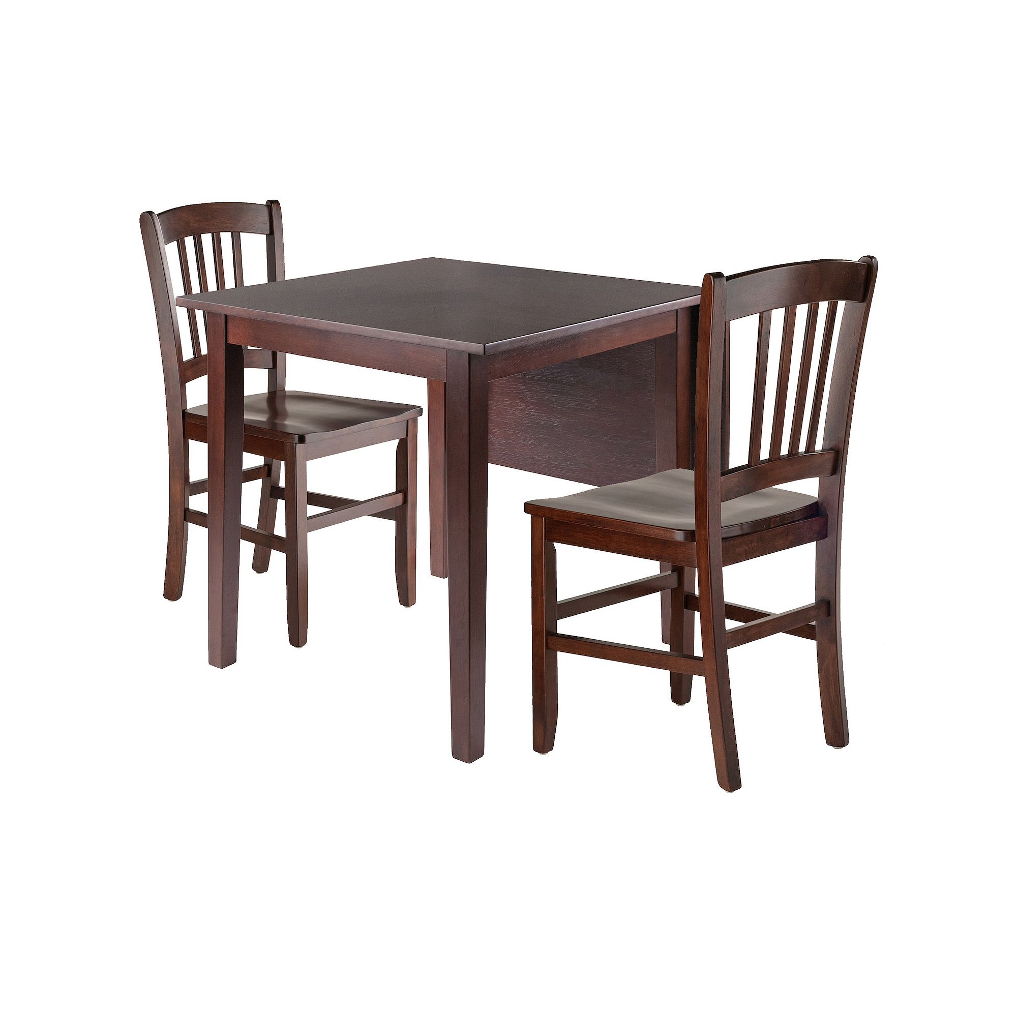 Winsome Perrone 3-Piece Drop Leaf Dining Table & Chairs Set, Brown