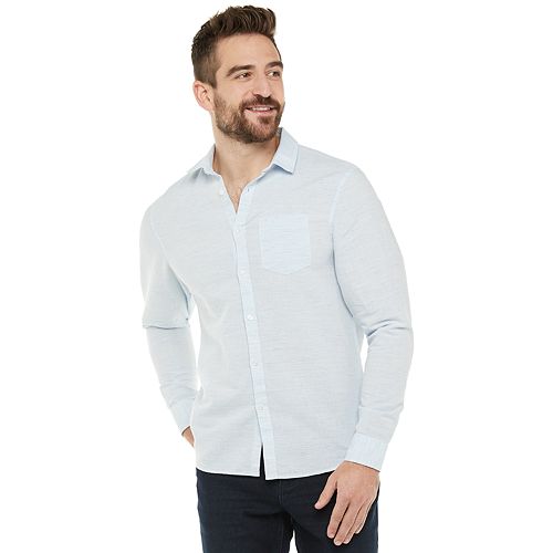 Men's Marc Anthony Casual Slim-Fit Linen-Blend Long Sleeve Shirt