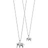 FAO Schwarz Two Tone Elephant Pendant with Cubic Zirconia Necklace Set
