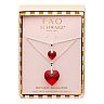 FAO Schwarz Fine Silver Stone Heart Pendant Necklace Set