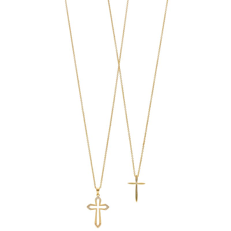 62038548 FAO Schwarz Plated Cross Pendant with Swarovski St sku 62038548