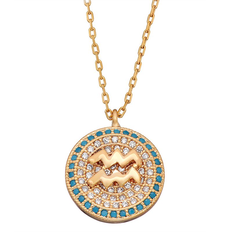 In the Stars Cubic Zirconia Zodiac Pendant Necklace, Womens, Size: 17, 