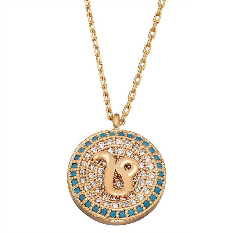 In the Stars Cubic Zirconia Zodiac Pendant Necklace, Womens, Size: 17, 