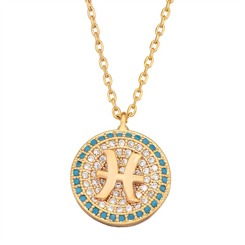 In the Stars Cubic Zirconia Zodiac Pendant Necklace, Womens, Size: 17, 