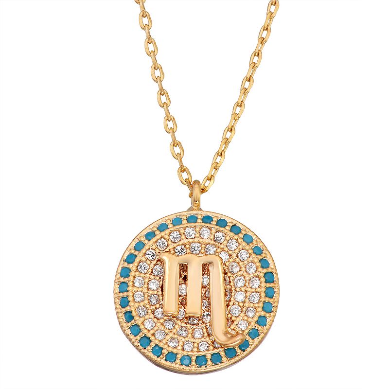 In the Stars Cubic Zirconia Zodiac Pendant Necklace, Womens, Size: 17, 