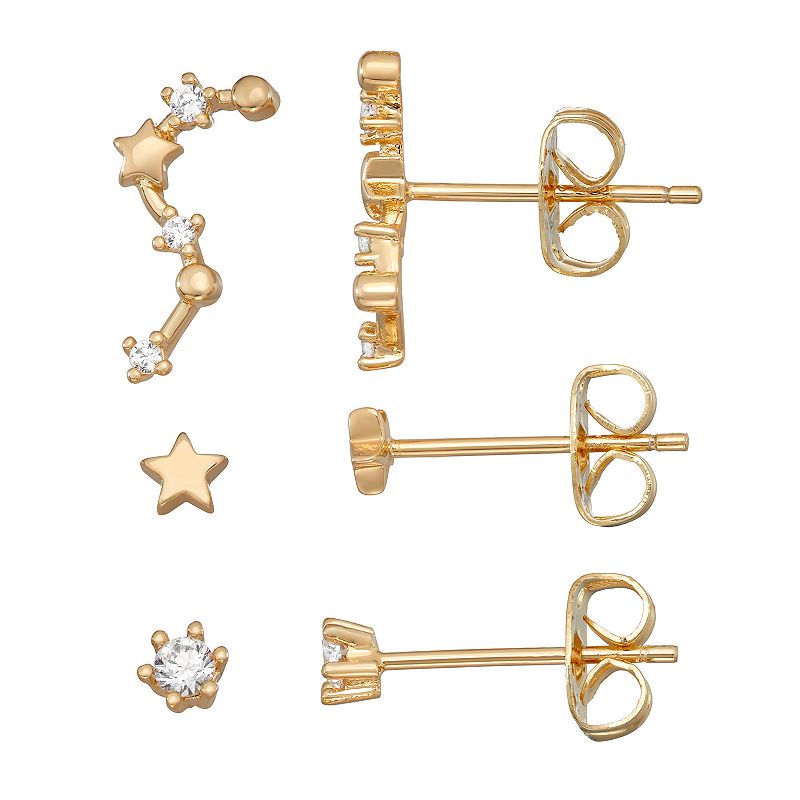 In the Stars Cubic Zirconia Zodiac Constellation Earring Set, Womens, Whit