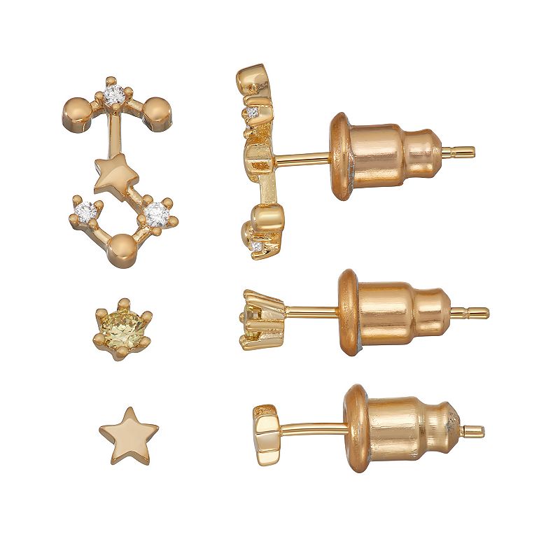 In the Stars Cubic Zirconia Zodiac Constellation Earring Set, Womens, Yell