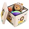 Hey! Play! Cushion Top Collapsible Toy Box and Ottoman