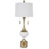 Decor Therapy Vintage Antique Gold White Glass Table Lamp