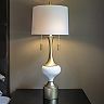 Decor Therapy Vintage Antique Gold White Glass Table Lamp