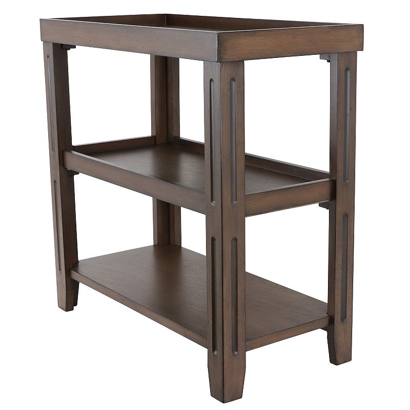 Decor Therapy Trace Three-Shelf Table, Brown