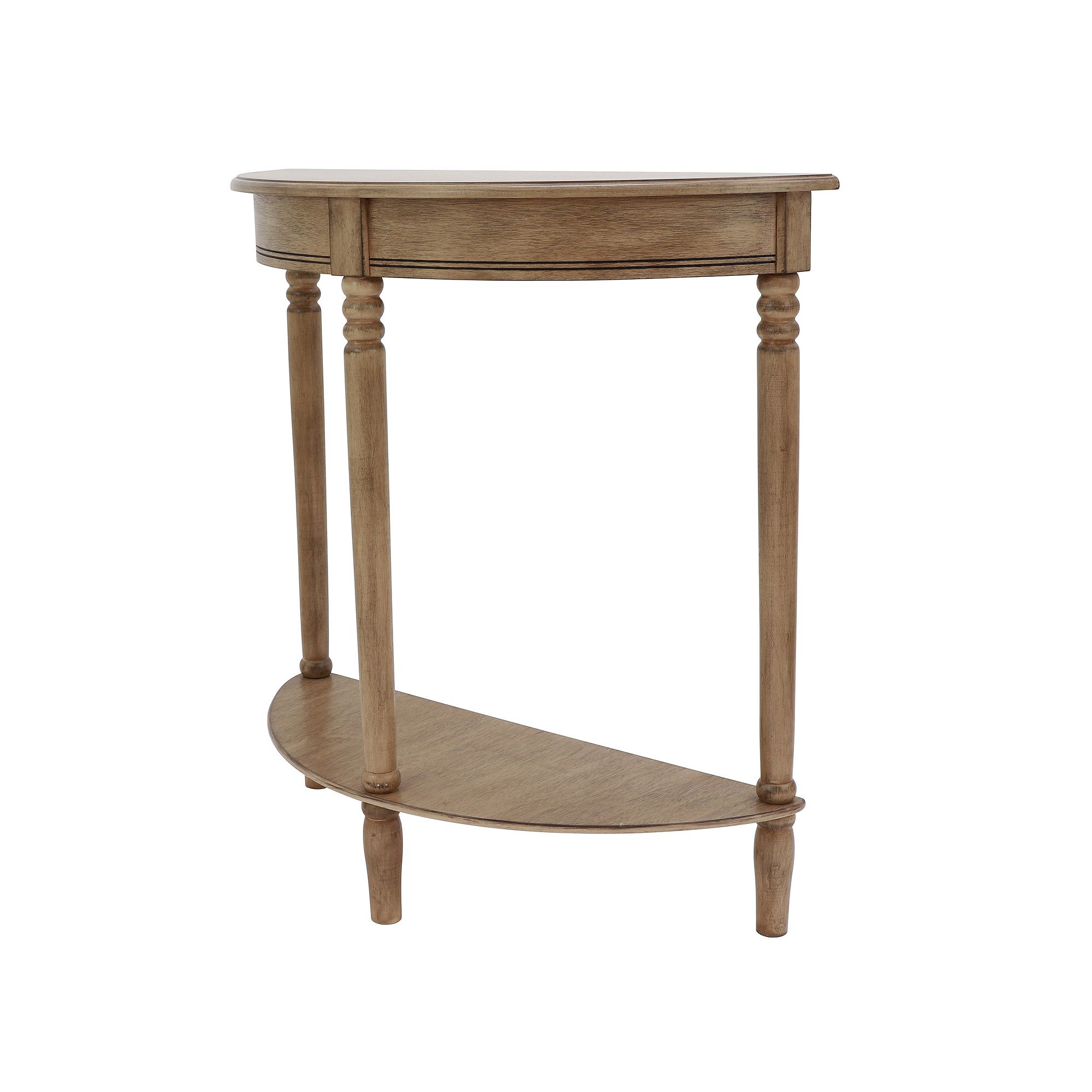 Decor Therapy Simplify Half Round Accent Table, Red Brown