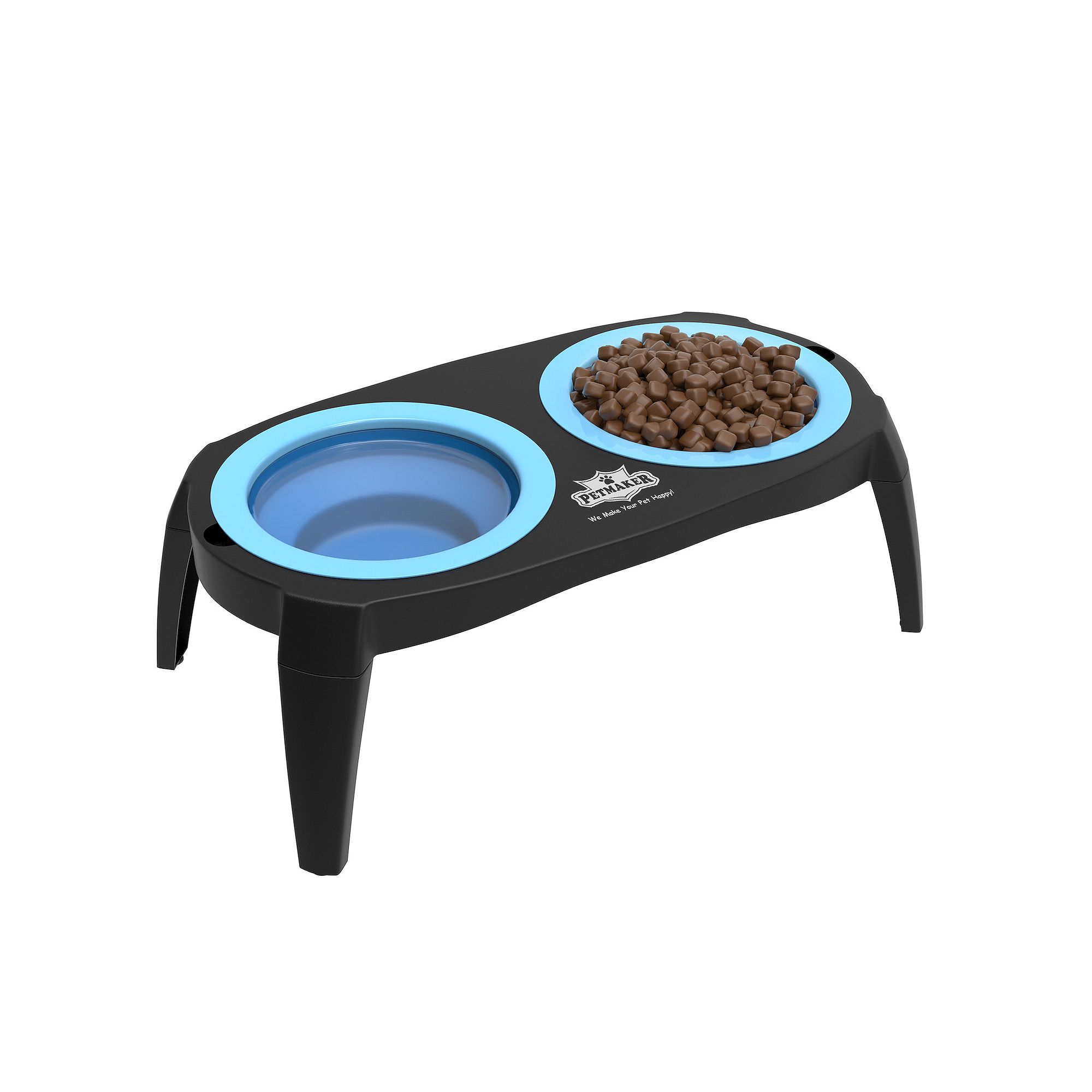 PetMaker Blue Elevated Pet Bowls with Nonslip Stand for Dogs & Cats