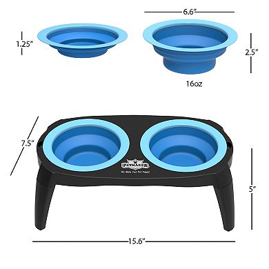 PetMaker Blue Elevated Pet Bowls with Nonslip Stand for Dogs & Cats