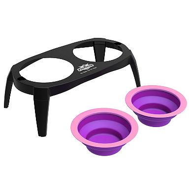 PetMaker Pink Elevated Pet Bowls with Nonslip Stand for Dogs & Cats